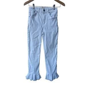 AOLA Jeans Los Angeles Zoe ruffle hem jeans white women’s size 25